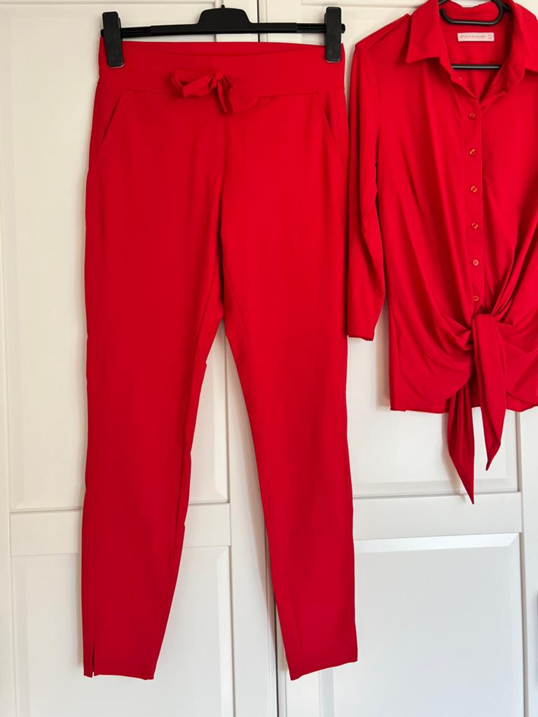 Studio anneloes set blouse L & upstairs broek M rood, Kleding | Dames, Maat 42/44 (L), Ophalen of Verzenden, Zo goed als nieuw