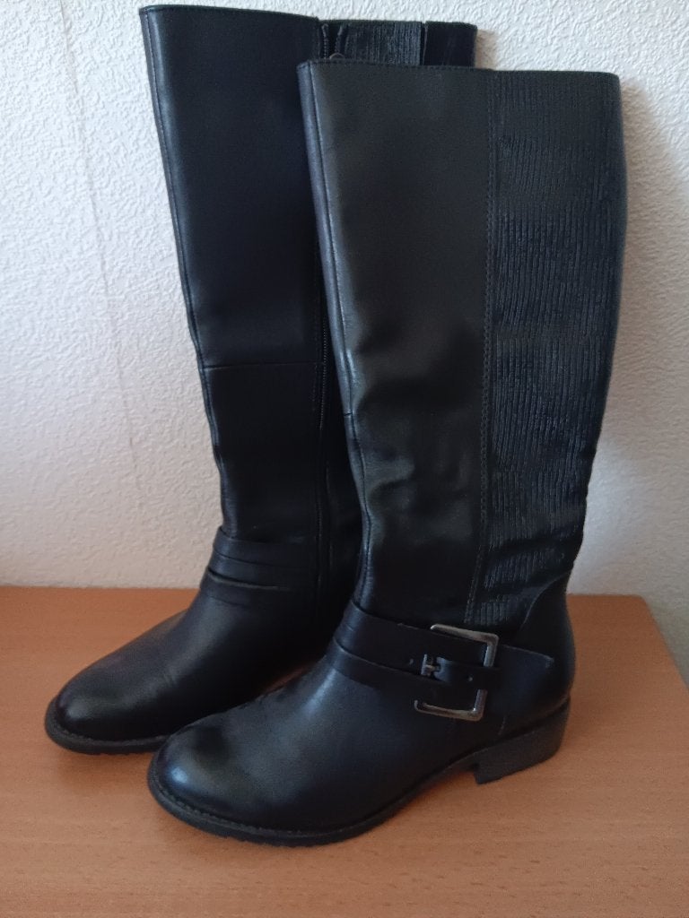 Stoere zgan hoge laarzen voor dames , imitatieleer mt 37, Ophalen, Hoge laarzen, Zwart, Zo goed als nieuw
