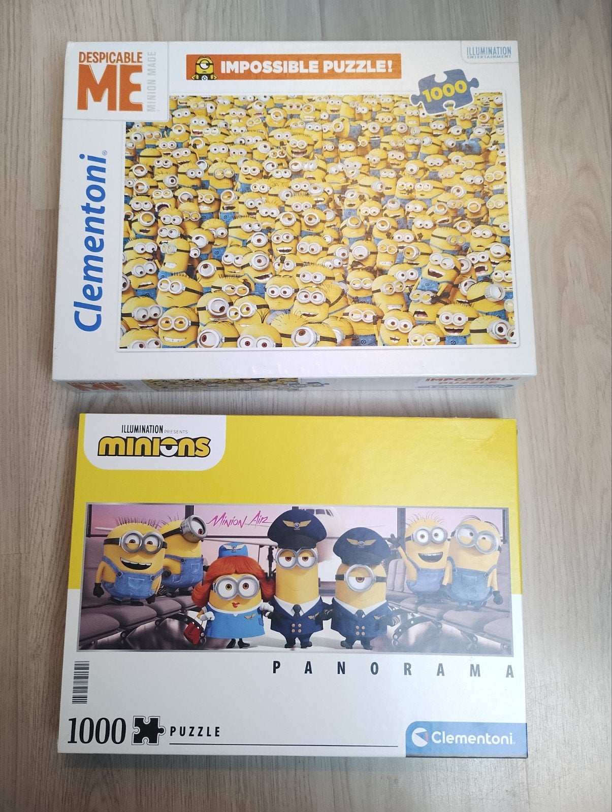 Twee puzzels van de minions, Ophalen of Verzenden, 500 t/m 1500 stukjes, Zo goed als nieuw