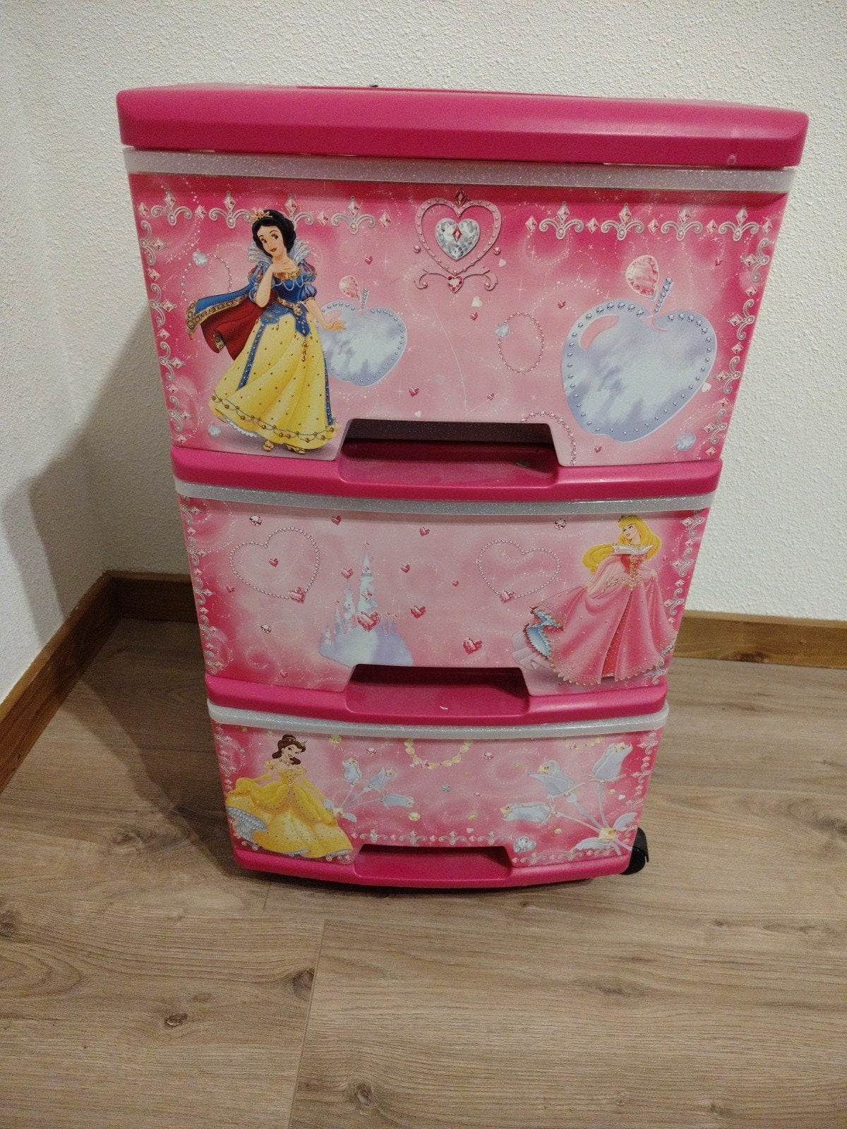 Roze Disney Prinsessen Opbergkastje met 3 Lades, Kinderen en Baby's, Kinderkamer | Commodes en Kasten, Ophalen, Gebruikt, Minder dan 50 cm