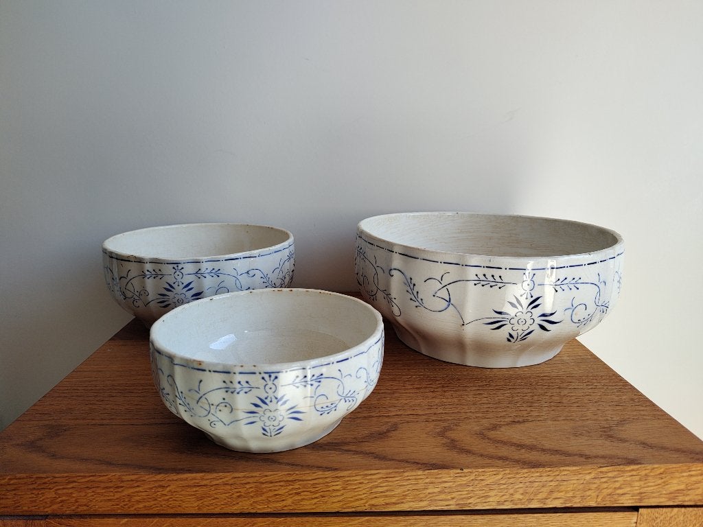 Set van 3 antieke (nest)schalen van Boch La Louviere, Ophalen of Verzenden