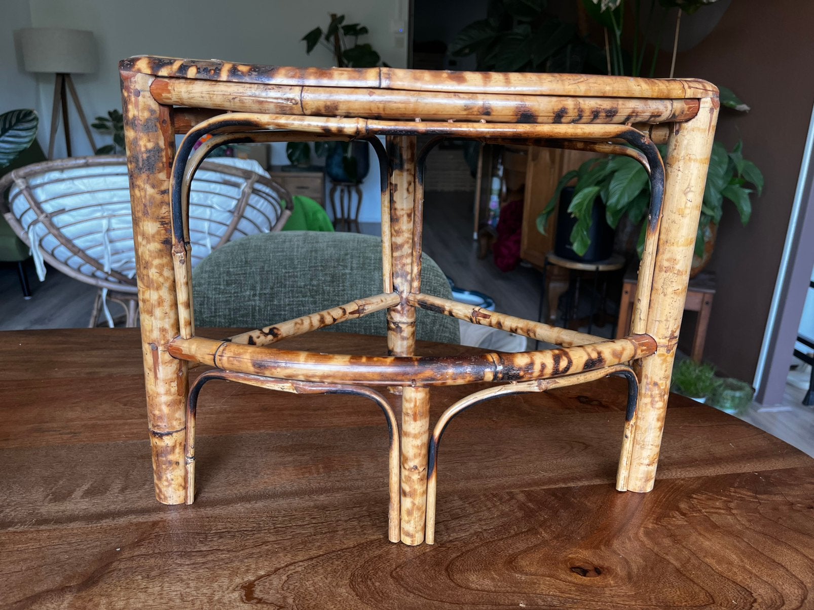 Bamboo plantenstandaard, Minder dan 55 cm, Gebruikt, Ophalen of Verzenden, Rechthoekig