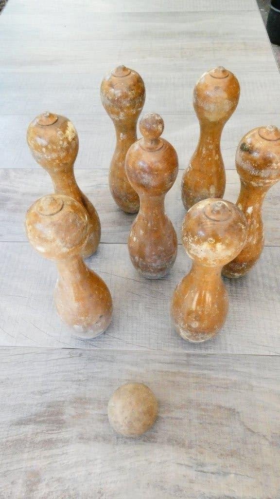 vintage houten kegels,, Ophalen, Gebruikt, Overige typen
