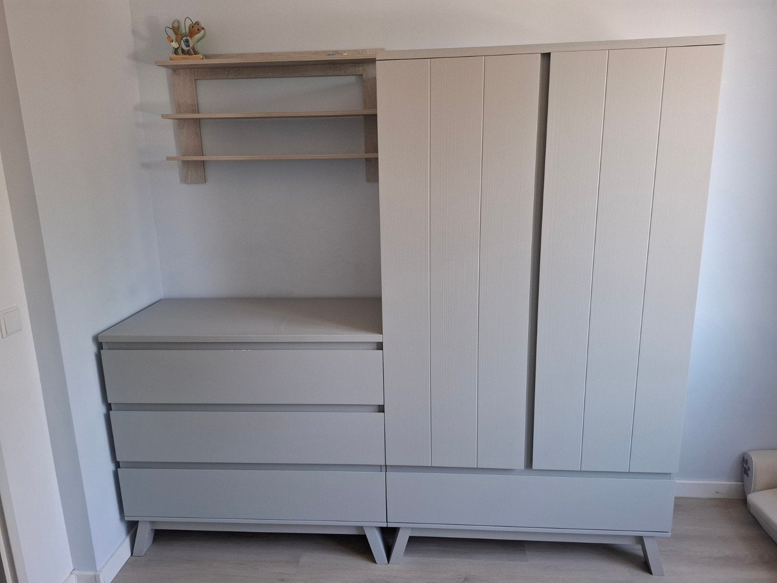 Kast babykamer - Happy Island Grijs, Ophalen, Gebruikt, Kast, 50 tot 70 cm