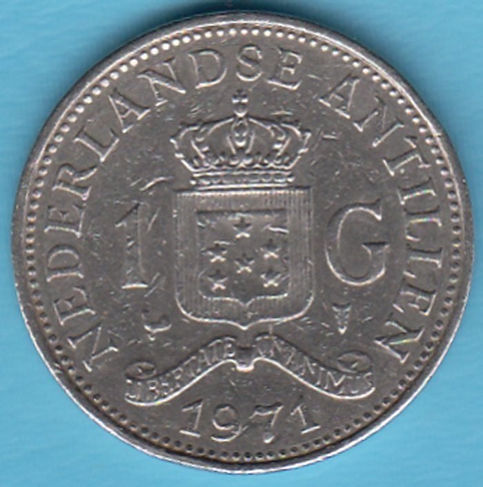 Nederlandse Antillen 1 gulden 1971 Juliana in munthouder, Ophalen of Verzenden, Koningin Juliana, 1 gulden, Losse munt