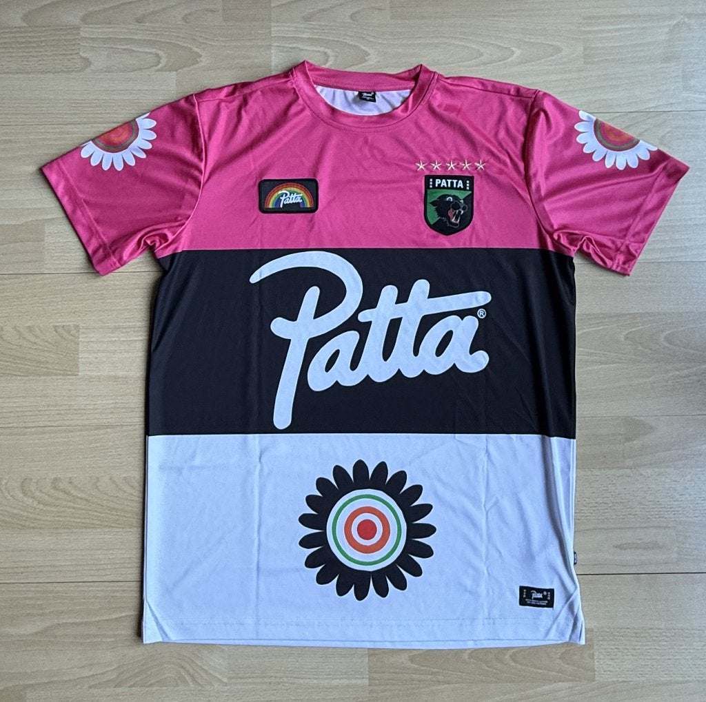 Patta roze/zwart/wit voetbal jersey | M, Maat 48/50 (M), Ophalen of Verzenden, Zo goed als nieuw, Patta