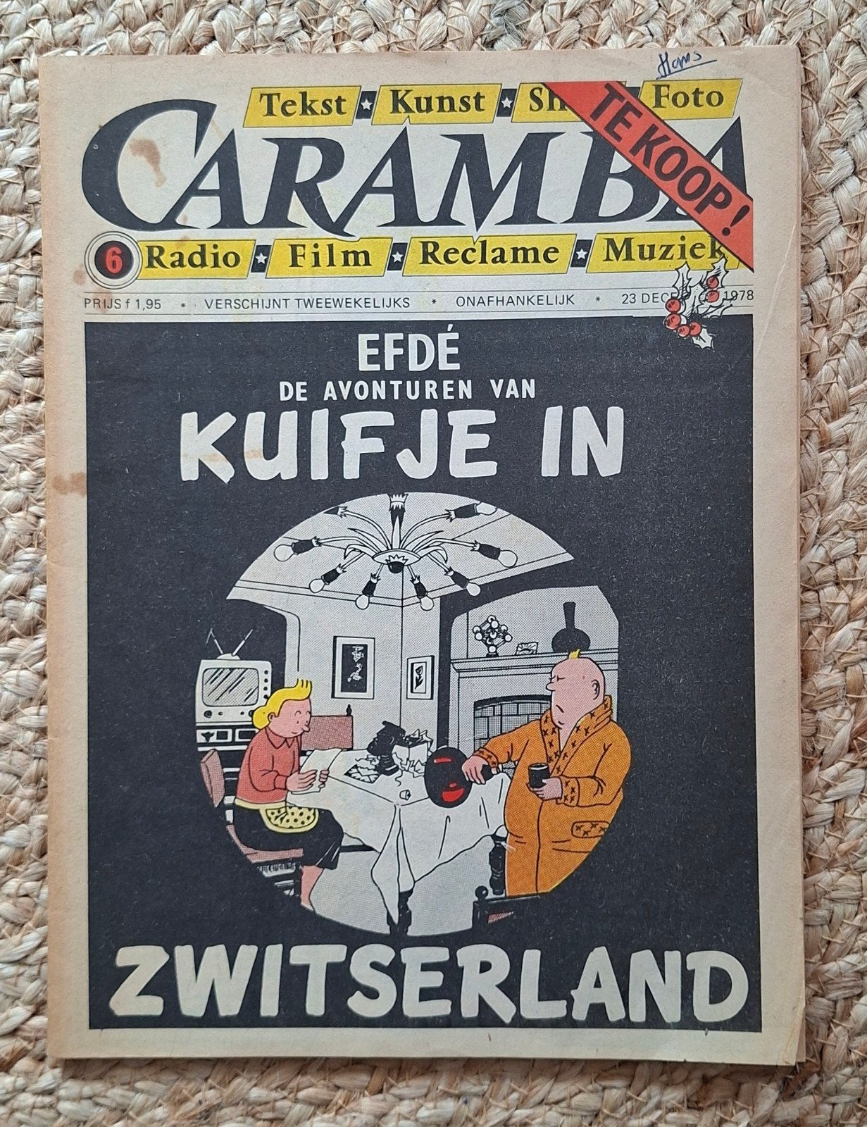 Caramba tijschift Kuifje in Zwitserland 1e druk 1978, Boeken, Efdé, Europa, Ophalen of Verzenden, Gelezen