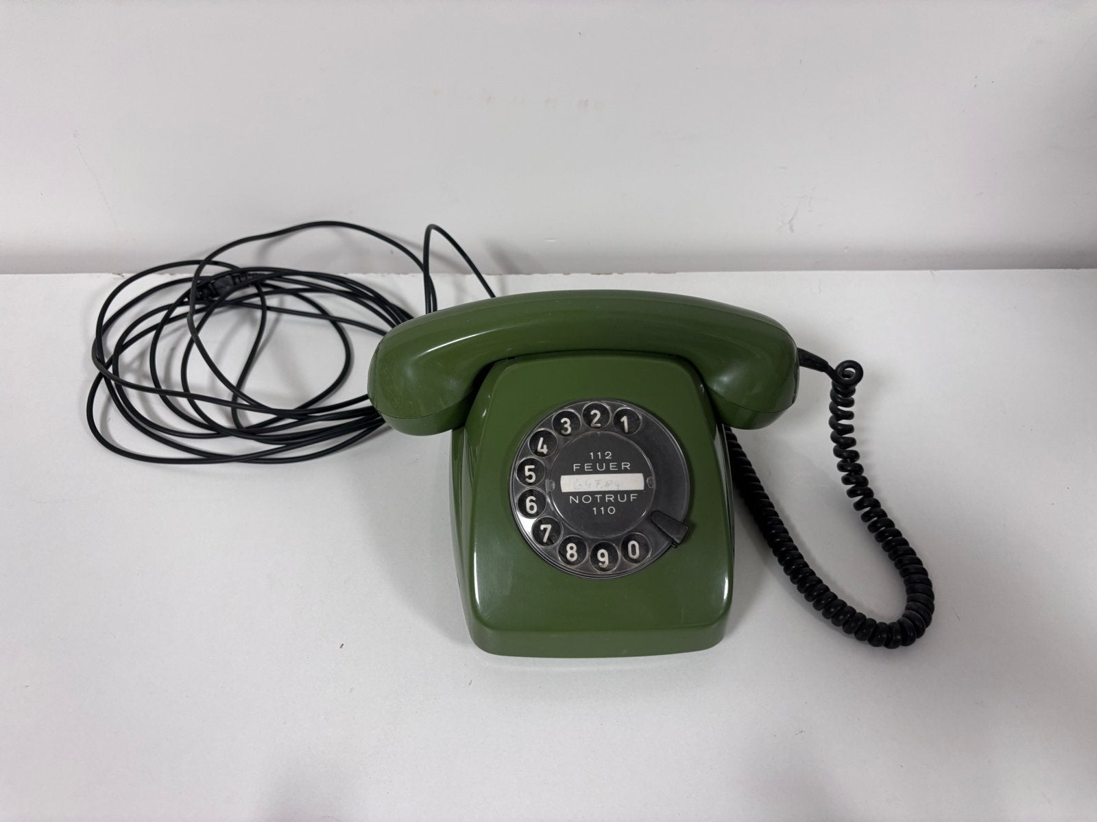 Vintage Groene Telefoon met Draaischijf - Retro Design, Ophalen of Verzenden, Gebruikt, Met draaischijf