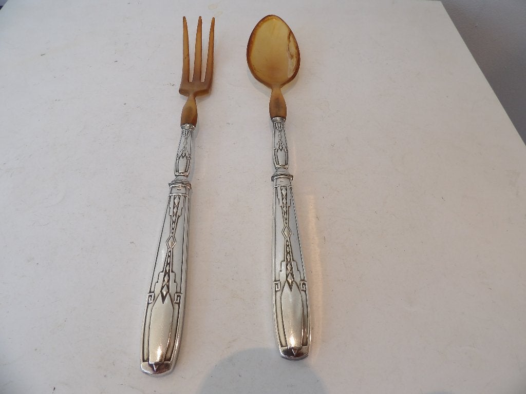 Art Deco Slabestek Verzilverd/Celluloid Frankrijk, Antiek en Kunst, Ophalen of Verzenden