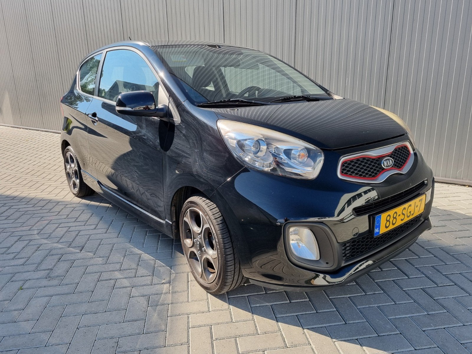 Kia Picanto  1.2 Cvvt, 3-deurs, 2011, Zwart, Led, Airco., Auto's, Voorwielaandrijving, Euro 5, Stof, Zwart