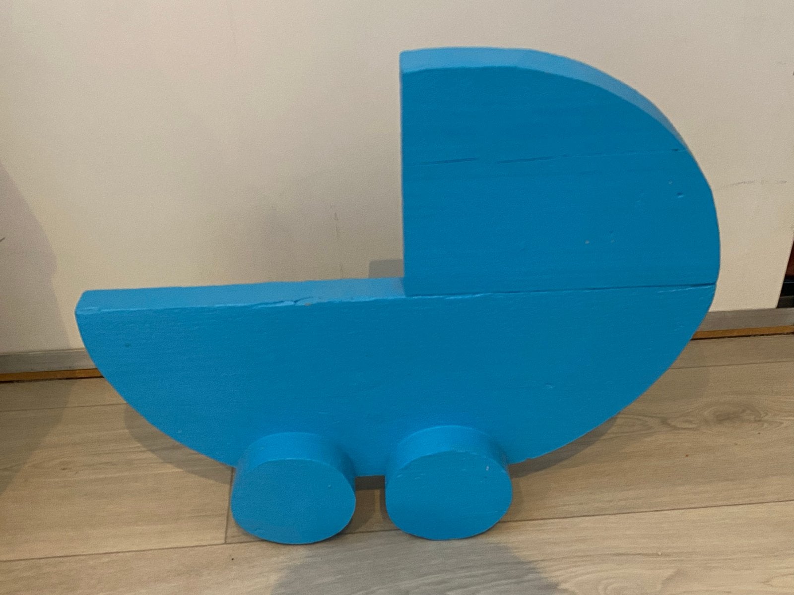 Robuuste houten kinderwagen geboorte decoratie, Ophalen of Verzenden, Zo goed als nieuw, Geboortebord