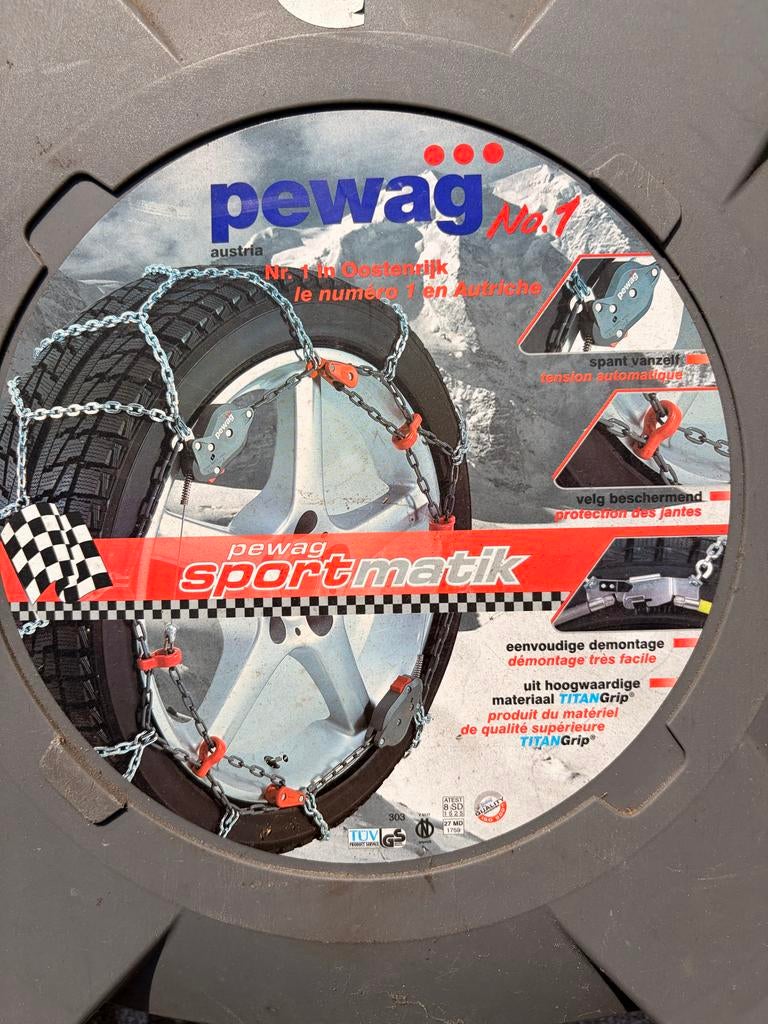 Pewag Sportmatik SMX 77 Sneeuwkettingen, Ophalen, Gebruikt