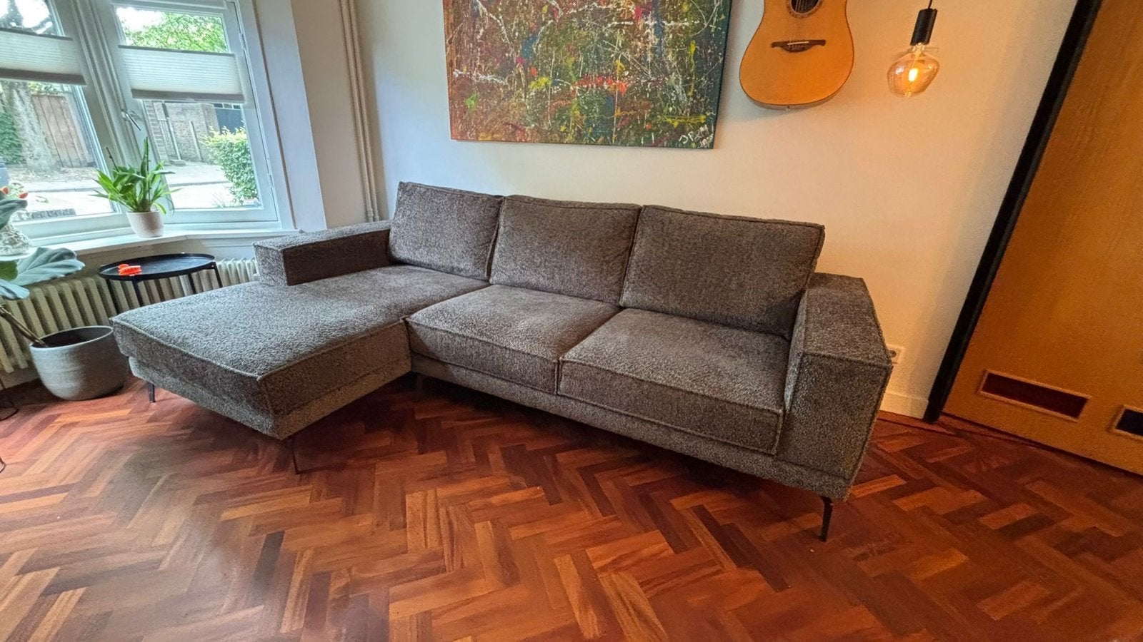 Nieuwe Pronto Andelo hoekbank - Grijbruin, Ophalen, 250 tot 300 cm, 125 tot 150 cm, Hoekbank