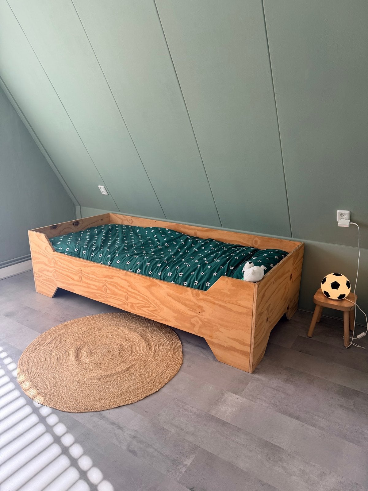 Underlayment bed 90x200 met lattenbodem en matras VLEK VRIJ, Ophalen, 90 cm, Eenpersoons, Zo goed als nieuw