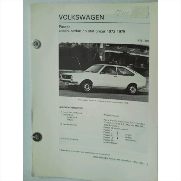 Volkswagen Passat Vraagbaak losbladig 1973-1975 #1 Nederland, Ophalen of Verzenden, Gelezen, Volkswagen