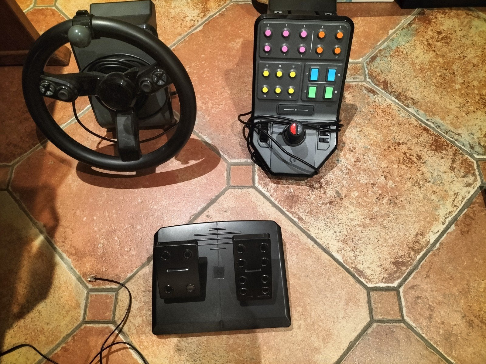 Saitek stuur sidepanel en pedalen zeer nette staat, Ophalen, Zo goed als nieuw