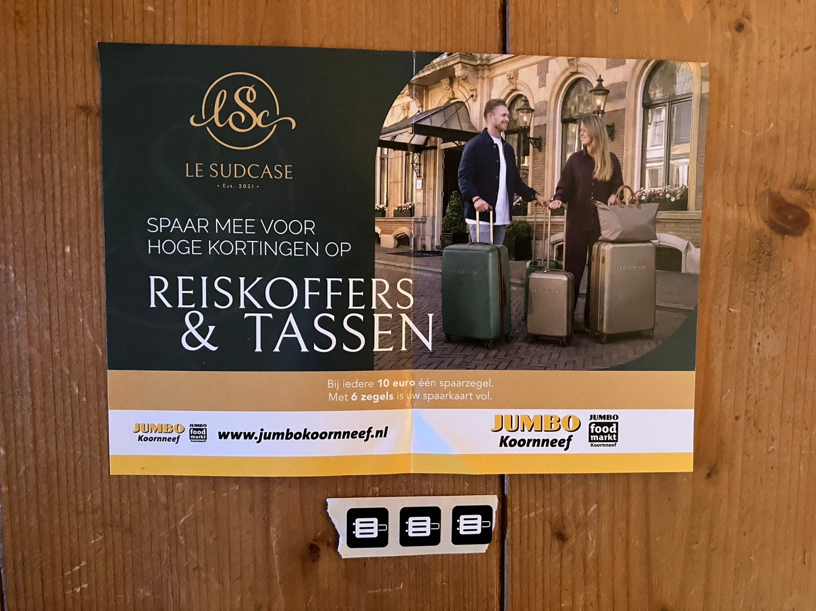 Jumbo zegels Reiskoffers & tassen. Aantal varieert, Verzamelen, Supermarktacties, Jumbo, Ophalen of Verzenden