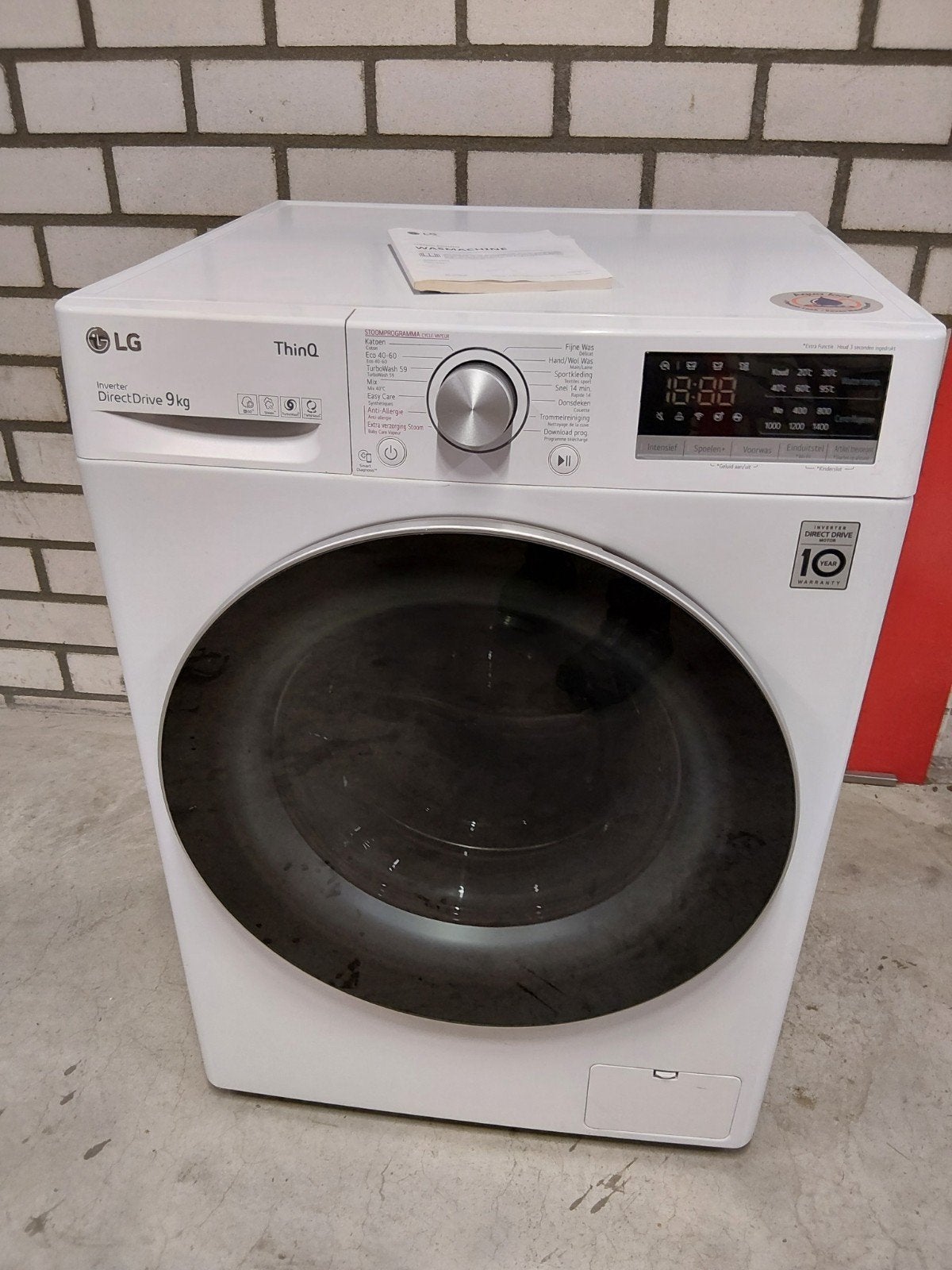 LG ThinQ Inverter Direct Drive 9kg Wasmachine F4WV509S1, Ophalen, 1200 tot 1600 toeren, 8 tot 10 kg, Zo goed als nieuw