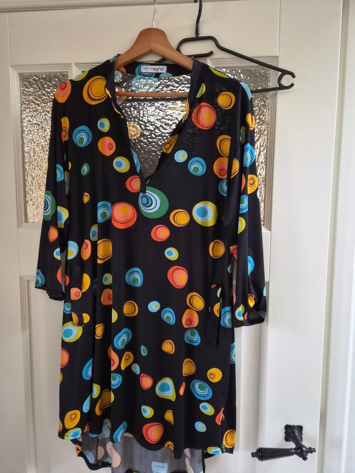 Magna jurk met kleurrijke stippen - Maat 48/50, Kleding | Dames, Meerkleurig, Maat 46/48 (XL) of groter, Ophalen of Verzenden