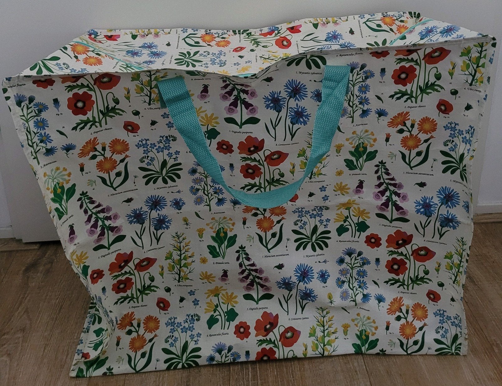 Nieuw! Shopper bloemenmotief met groene rits en handvatten, Ophalen of Verzenden, Nieuw