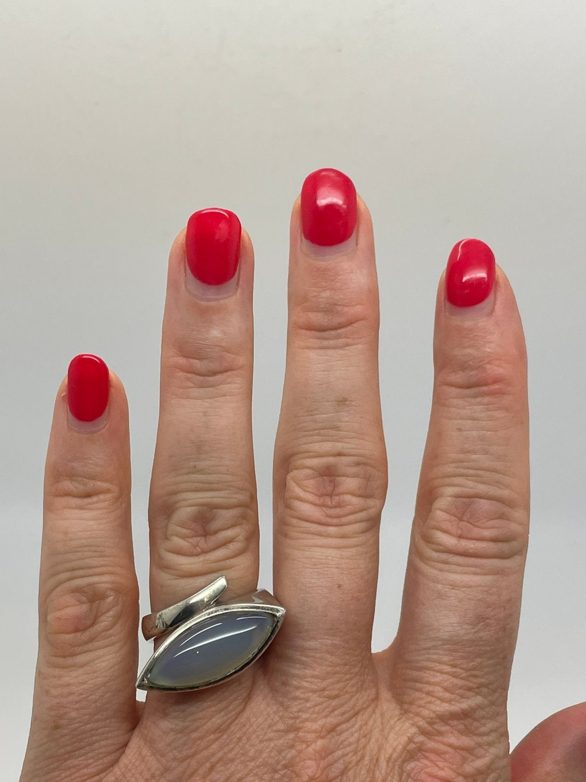 E677 Prachtige zilveren Franz Breuning ring maat 18, 18 tot 19, Ophalen of Verzenden, X, Met edelsteen