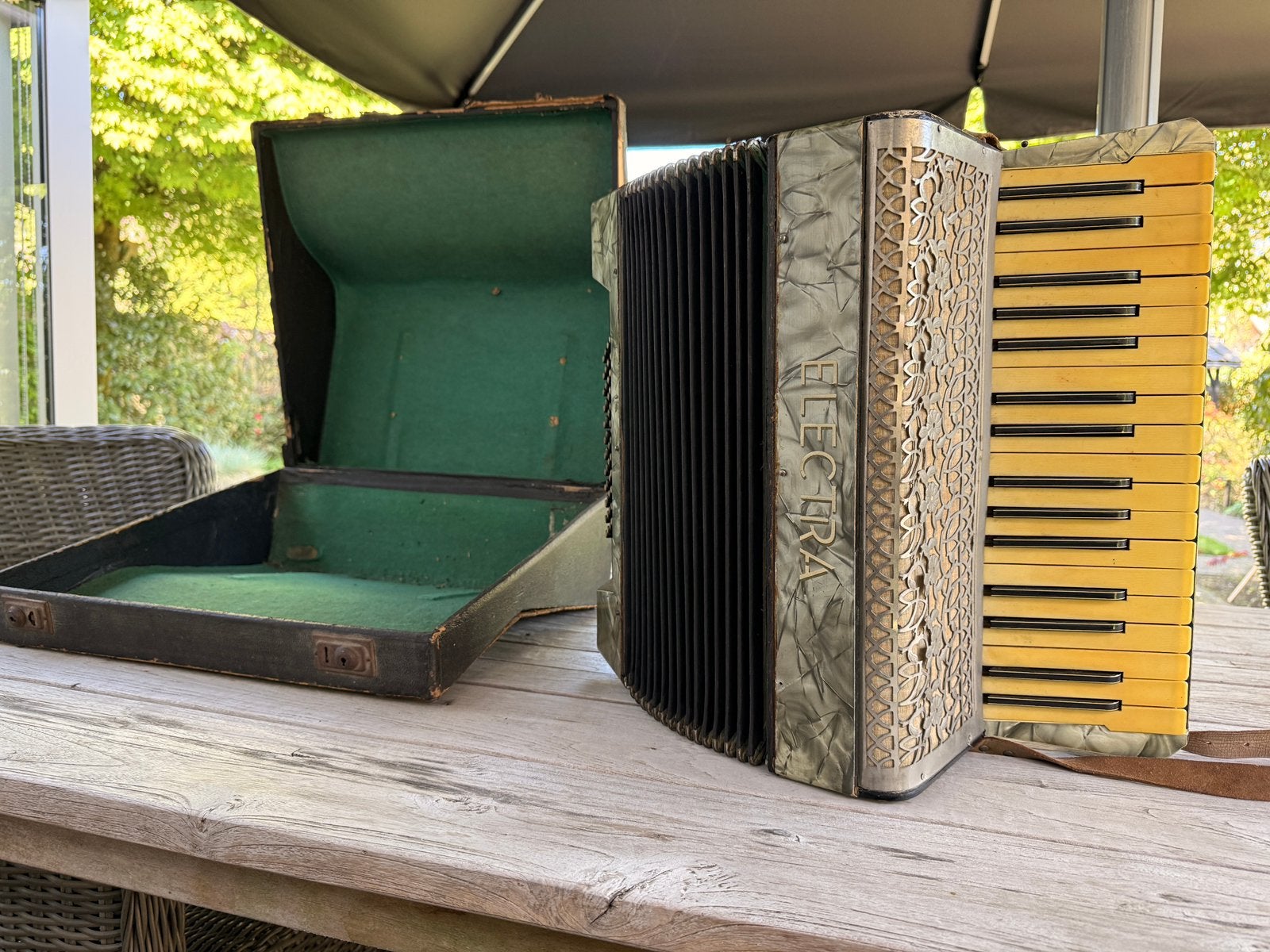 Vintage Elektra Accordeon, Ophalen, Gebruikt, Overige merken, Met koffer