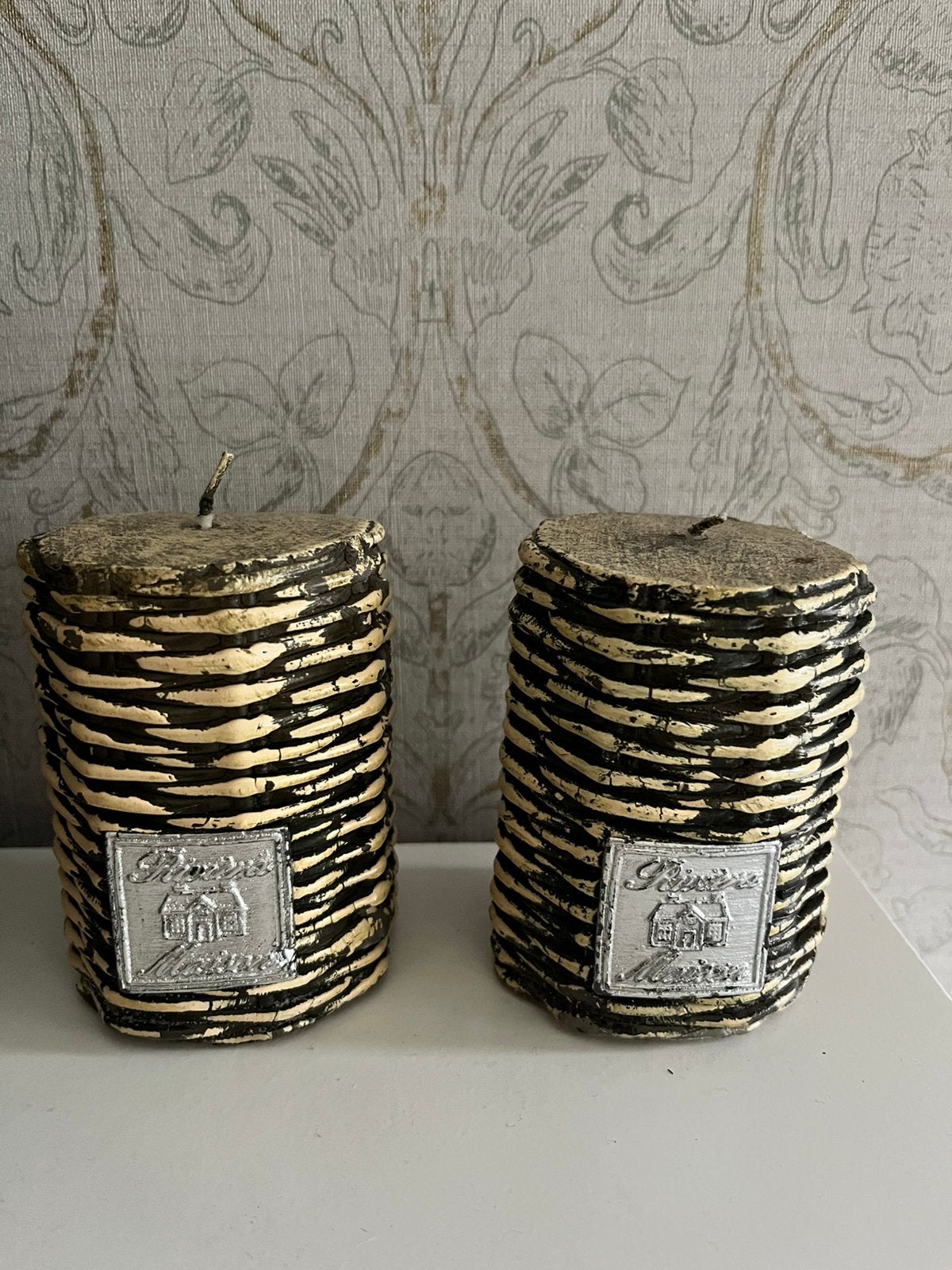 2x Rivièra Maison Kaars - Landelijke Stijl, Meerkleurig, Ophalen of Verzenden, Kaars, Was