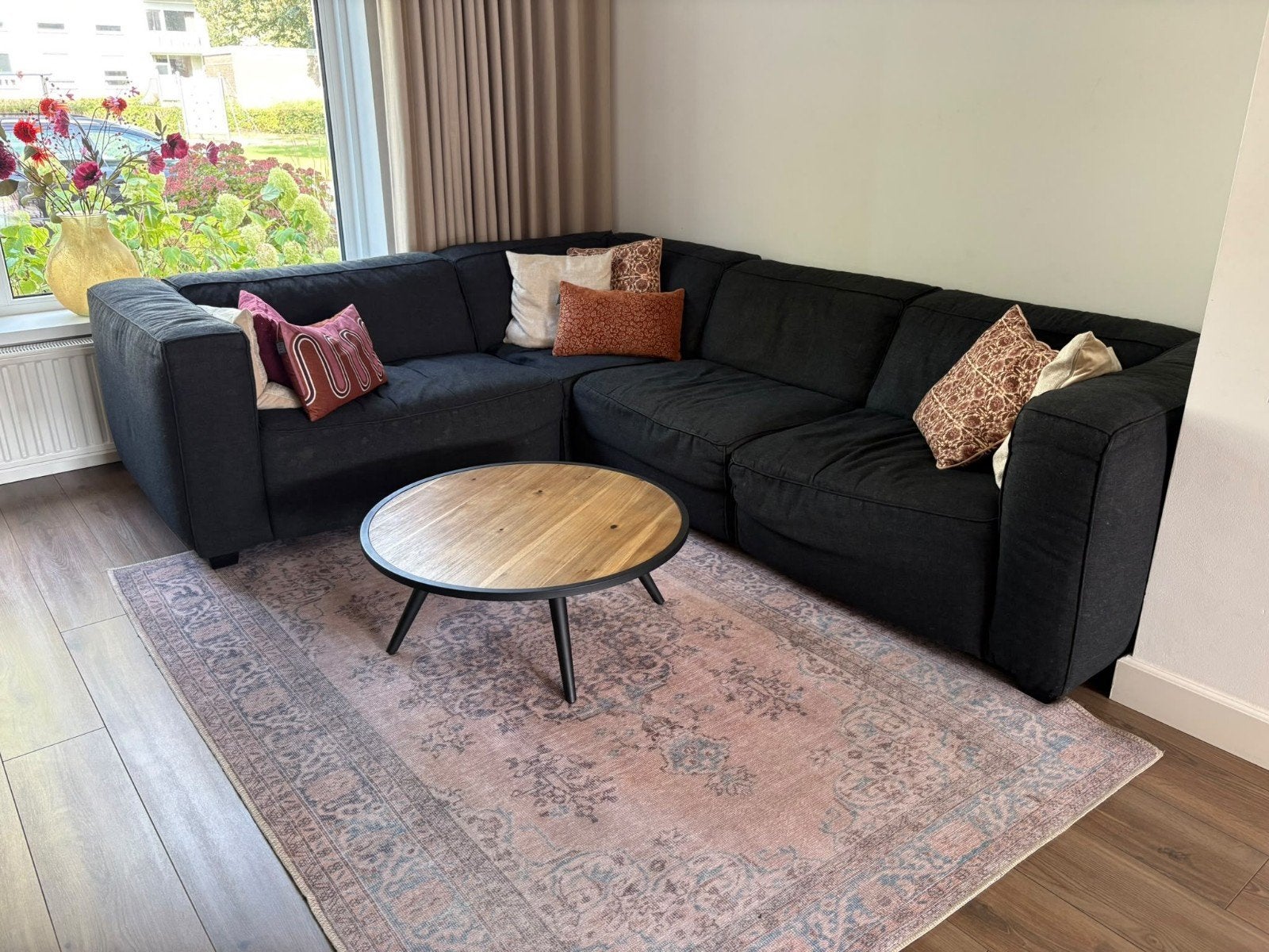 Hoekbank antraciet, Ophalen, 250 tot 300 cm, Gebruikt, Hoekbank