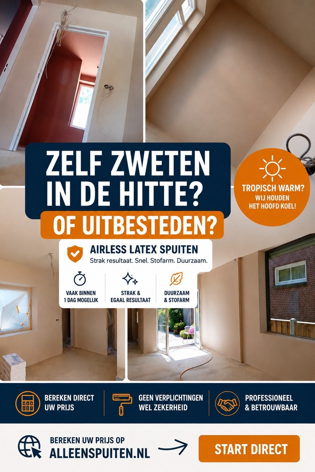 Latex spuiten | muren & plafonds laat je spuiten door ons!, Doe-het-zelf en Verbouw, Ophalen of Verzenden, Nieuw, Verfspuit of Verfpomp