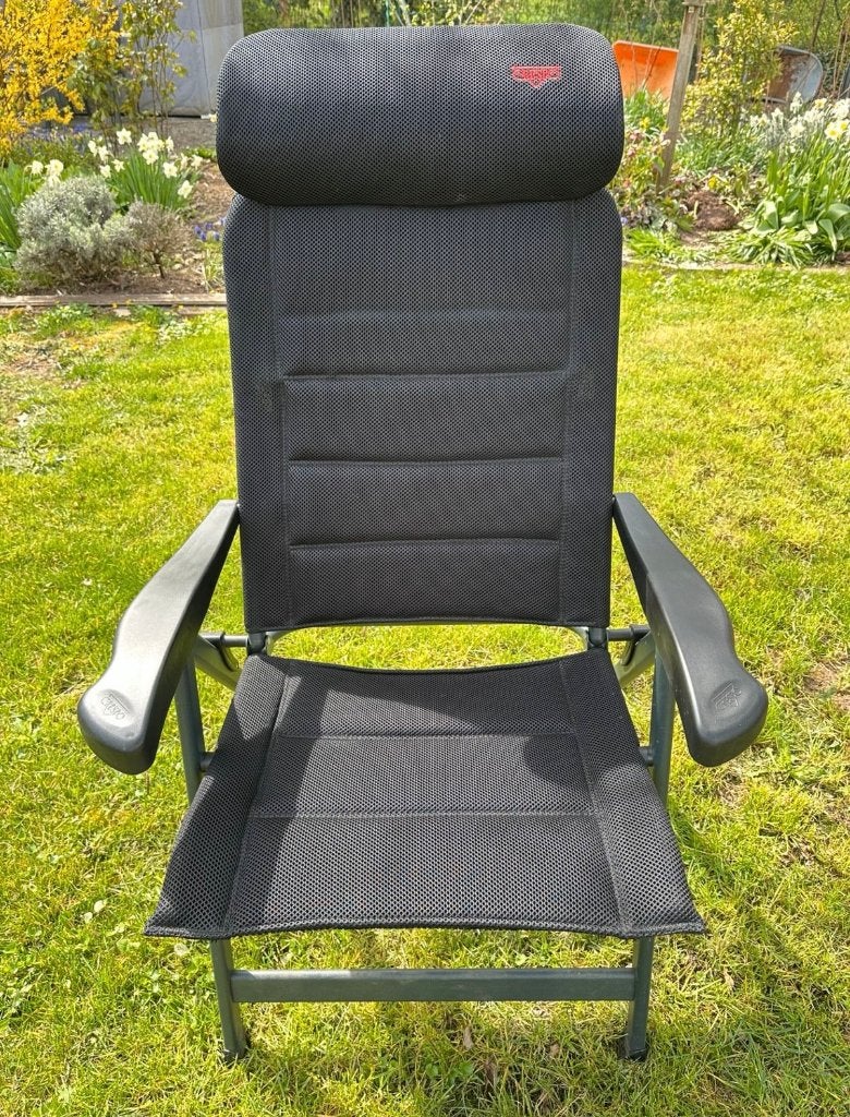 Crespo Air Deluxe campingstoel + voetensteun & tas, Ophalen of Verzenden, Zo goed als nieuw, Campingstoel