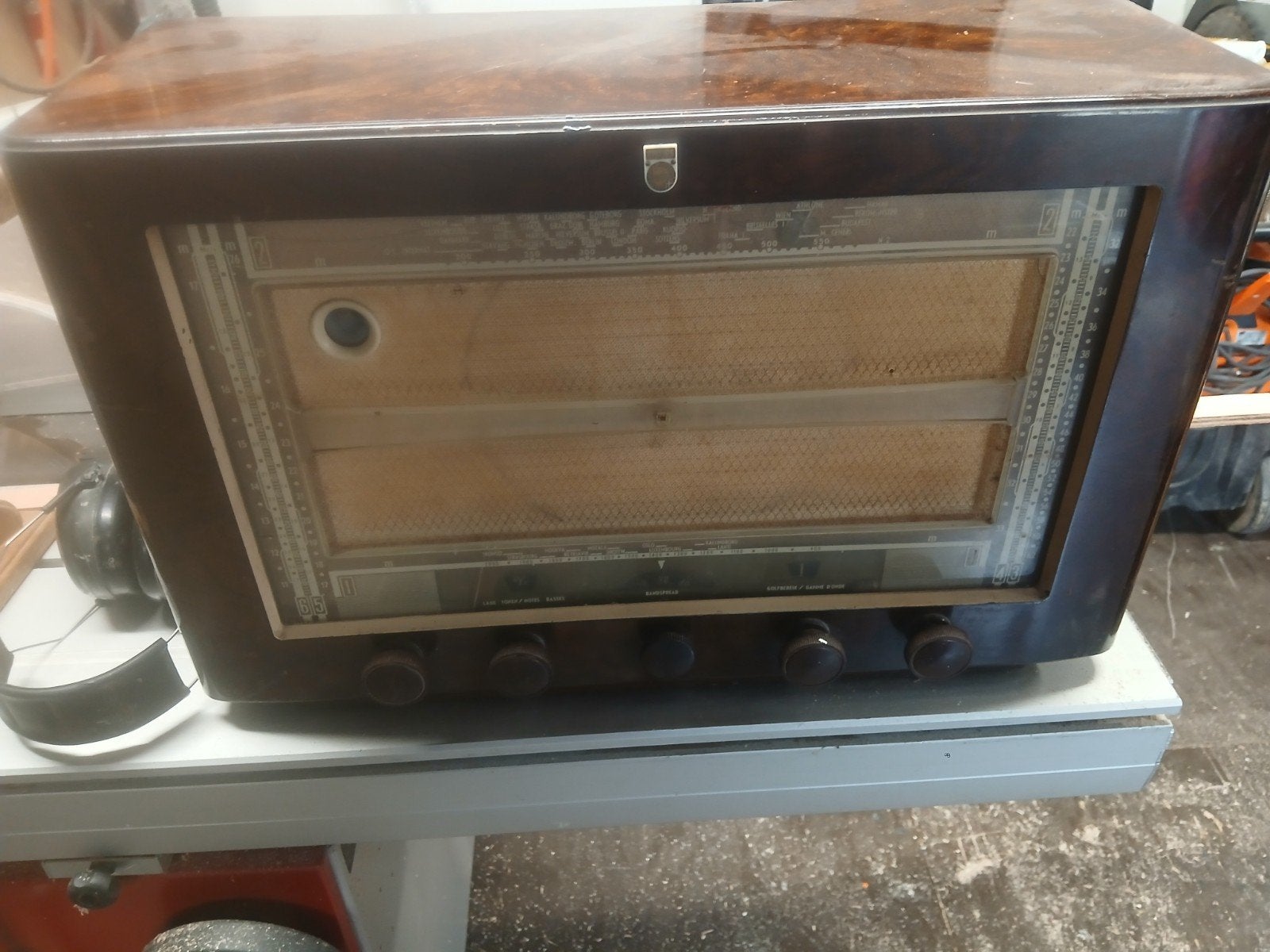 Vintage Philips buizenradio - Klassieke radio, Ophalen of Verzenden, Gebruikt, Radio