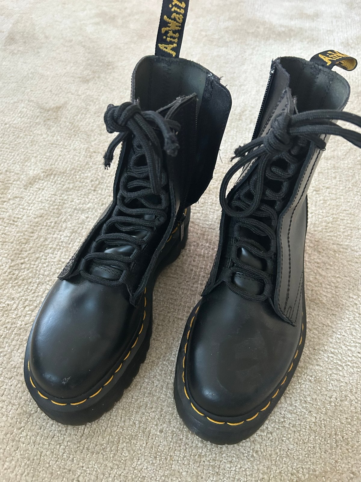 Dr. Martens Jadon Platform Laarzen, Kleding | Dames, Schoenen, Ophalen of Verzenden, Zo goed als nieuw, Zwart, Lage of Enkellaarzen