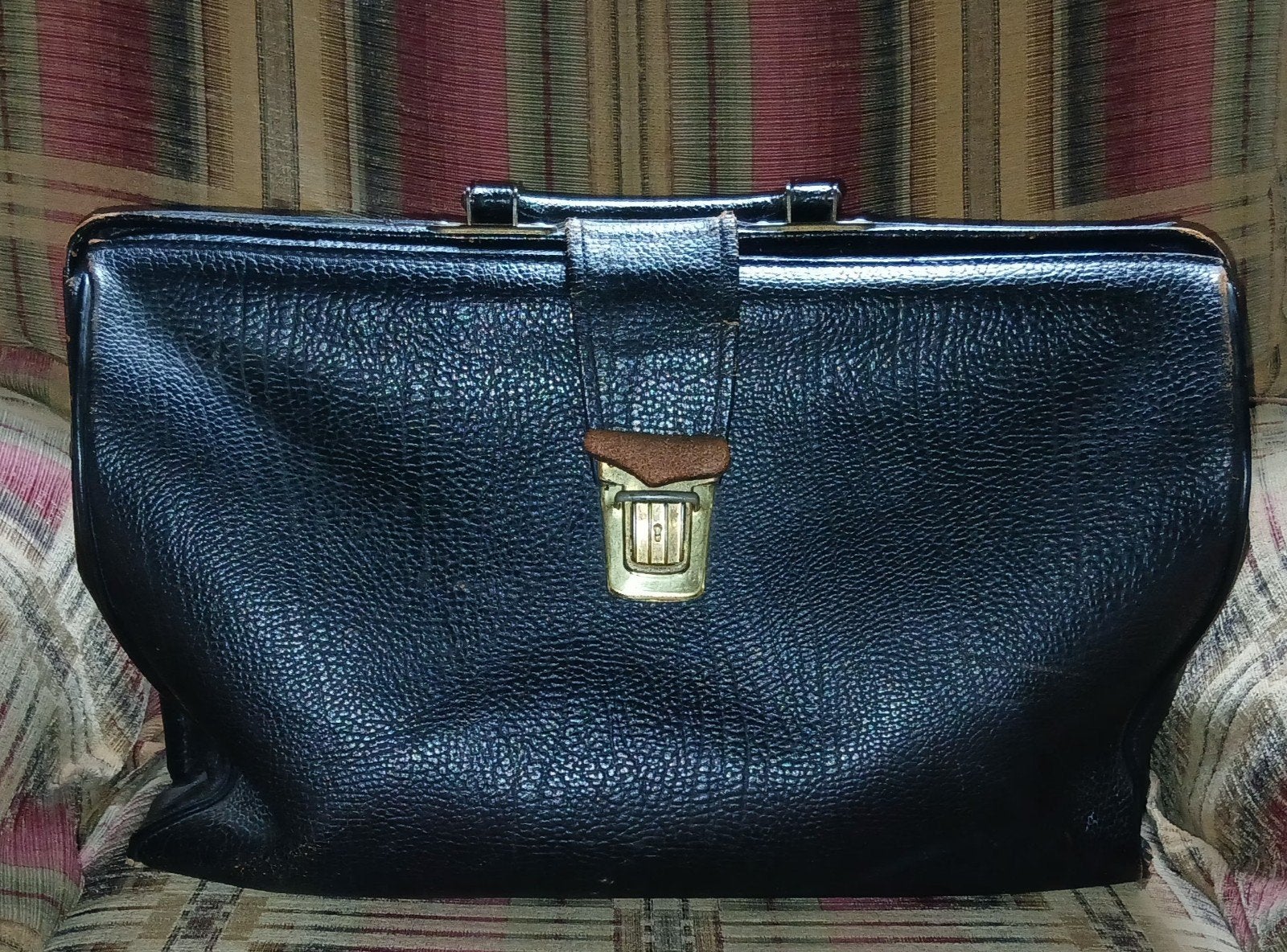 Zeer Nette Vintage Zwart Leren Dokterstas, Sieraden, Tassen en Uiterlijk, 40 tot 60 cm, 30 cm of meer, Zwart, Minder dan 35 cm