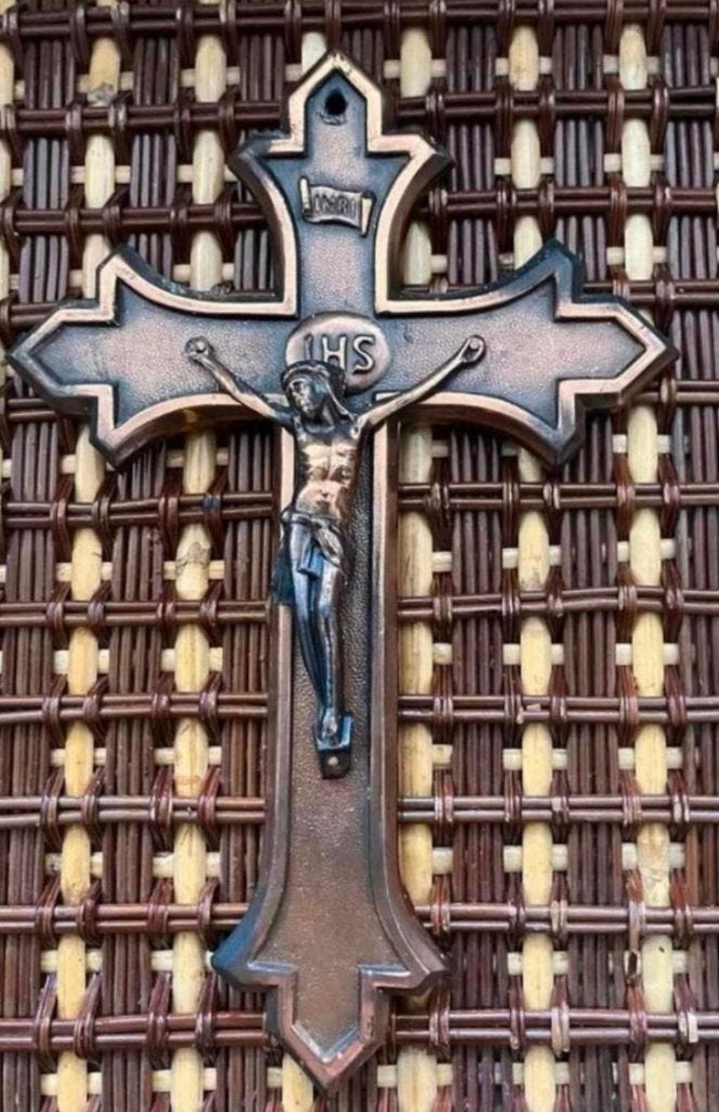 Crucifix MOOI! Volledig van Koper!!, Antiek en Kunst, Ophalen of Verzenden