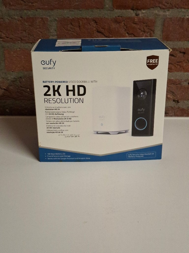 Eufy Security Video Deurbel 2K HD Resolutie Draadloos, Huis en Inrichting, Ophalen, Ingebouwde camera, Zo goed als nieuw, Draadloos