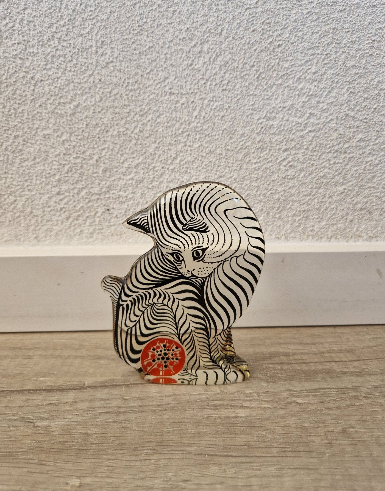 Vintage retro abraham palatnik lucite kat rode bal beeld, Ophalen of Verzenden, Zo goed als nieuw, Dier