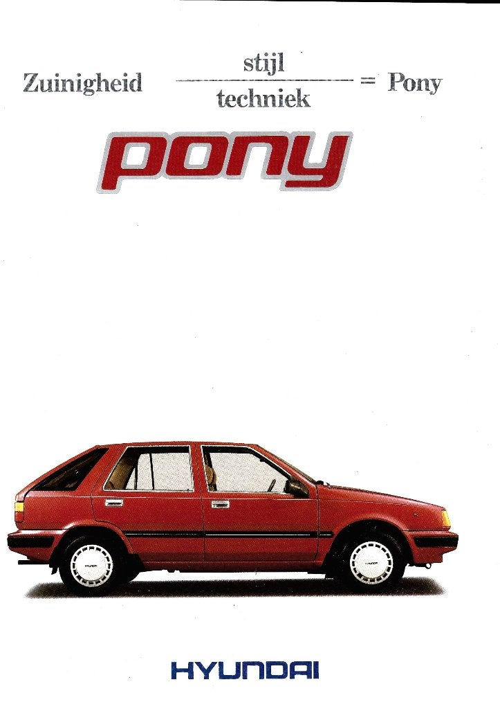 Folder Hyundai Pony 1986, Ophalen of Verzenden, Gelezen, Overige merken