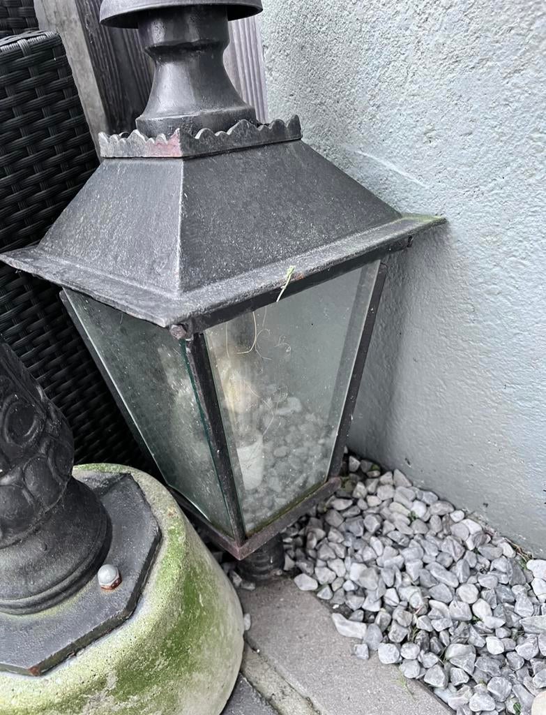 Gietijzeren tuinlamp, Tuin en Terras, Buitenverlichting, Ophalen, Gebruikt, Staande lamp, Netvoeding
