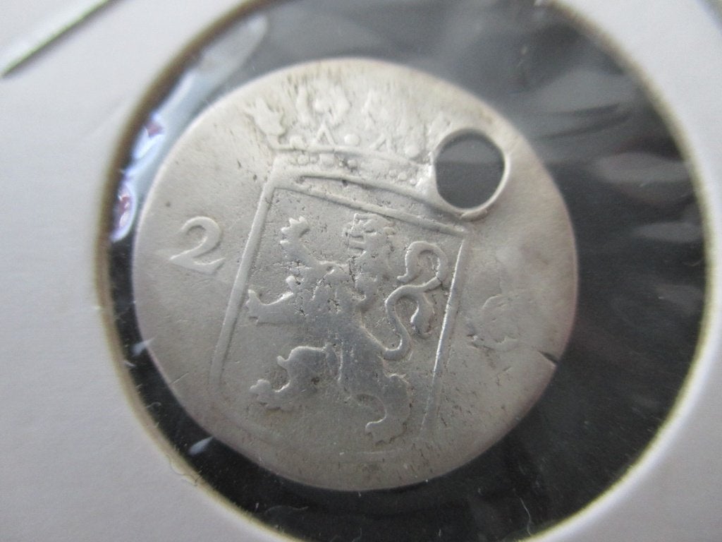 Dubbele wapenstuiver Hollandia 1722, Vóór koninkrijk, Zilver, Losse munt, Overige waardes