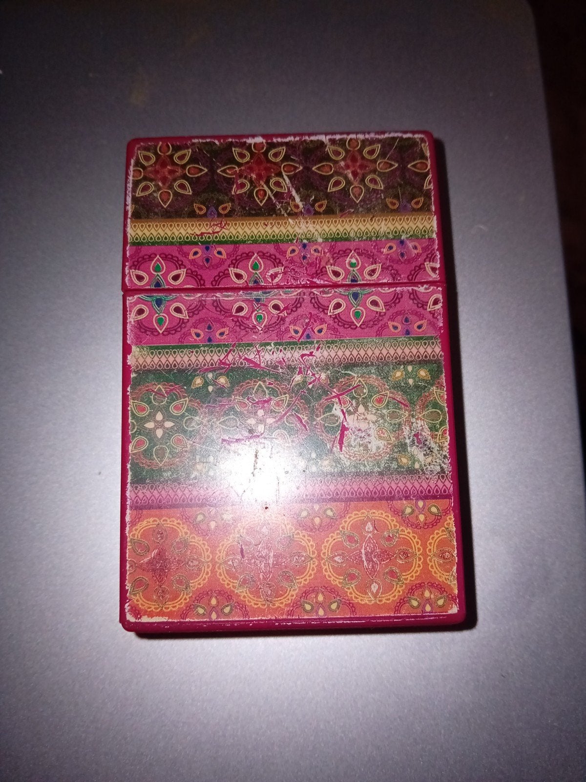 Vintage sigarettenhouder met patroon, Ophalen of Verzenden