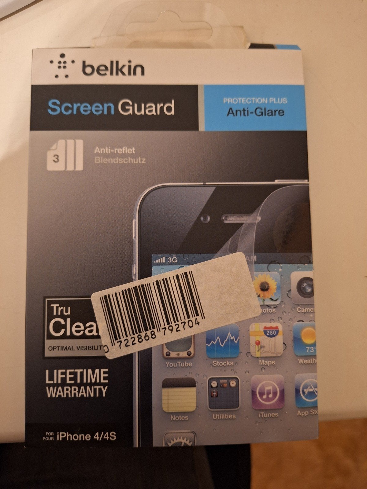 Belkin Screen Protector voor iPhone 4/4S (1 stuk), Telecommunicatie, Nieuw, Ophalen of Verzenden, Screenprotector, Anti-vingerafdruk