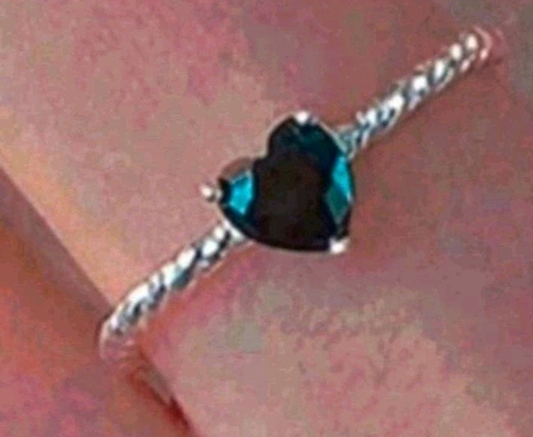 Ring hart Zwarte onxy steen open, Verzenden, Nieuw, Zilver