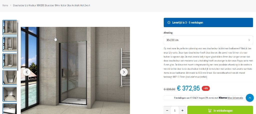 nisdeur douche, Doe-het-zelf en Verbouw, Sanitair, Ophalen, Nieuw, Glas, Douche