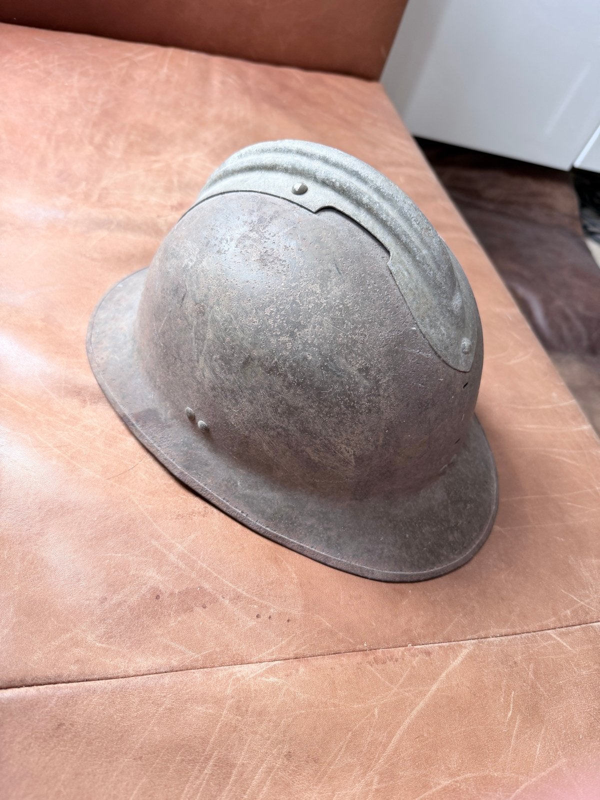 Vintage Franse Adrian Helm M15 of 26 - Wereldoorlog, Ophalen of Verzenden, Landmacht, Overige gebieden, Helm of Baret