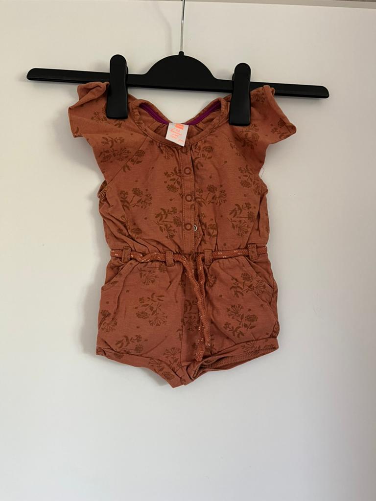 Roestbruine jumpsuit / eendelige set / pakje, maat 62 Hema, Kinderen en Baby's, Babykleding | Maat 62, Ophalen of Verzenden, Zo goed als nieuw