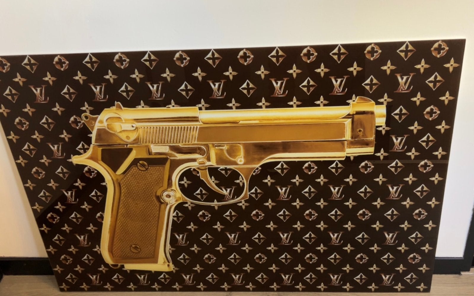 Louis vuitton glas schilderij, Antiek en Kunst, Ophalen, Overig onderwerp, Glas, Gelakt/vernis
