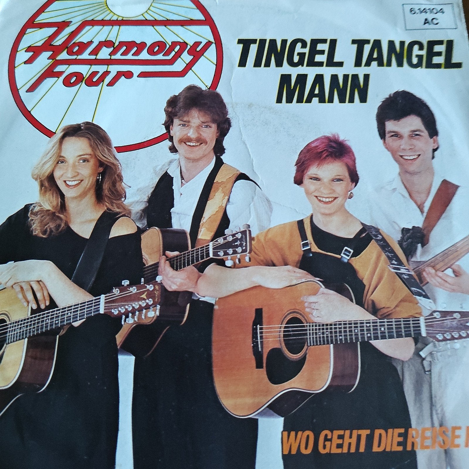 Harmony Four - Tingel Tangel Mann / Wo Geht Die Reise Hin, Ophalen of Verzenden, Gebruikt, 7 inch, Schlager