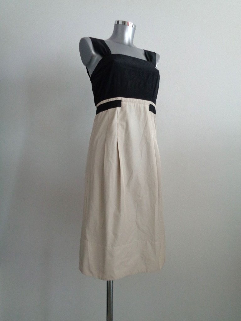 Caroline Biss jurk, maat 36, off white en zwart, Kleding | Dames, Overige kleuren, Verzenden, Zo goed als nieuw, Knielengte