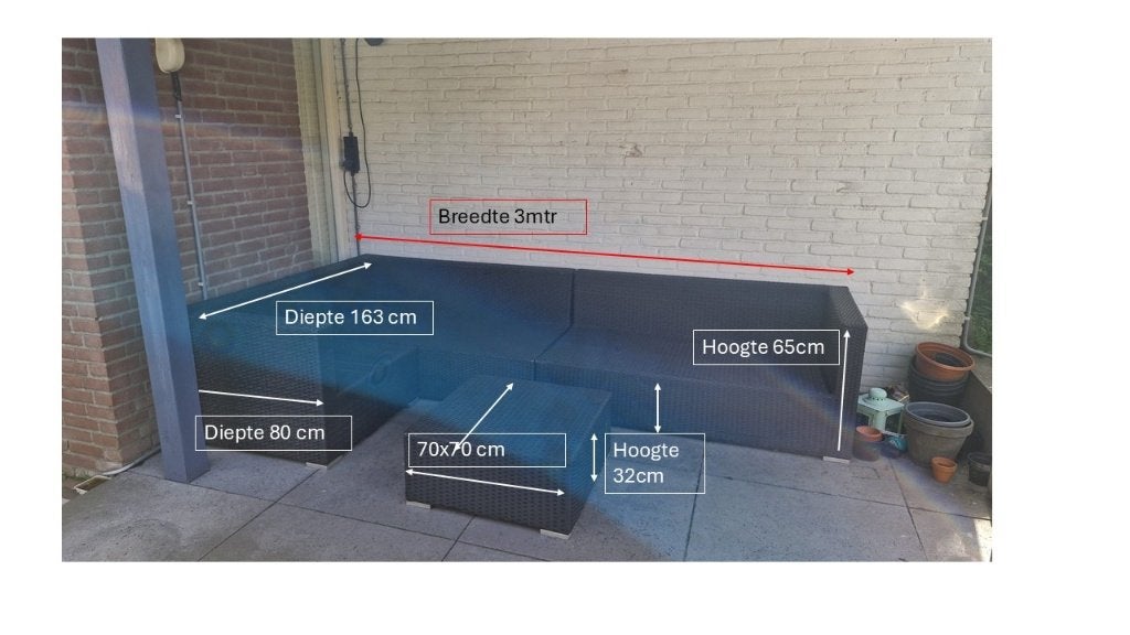 Loungebank voor tuin incl kussens, Ophalen, 5 zitplaatsen, Gebruikt, Bank