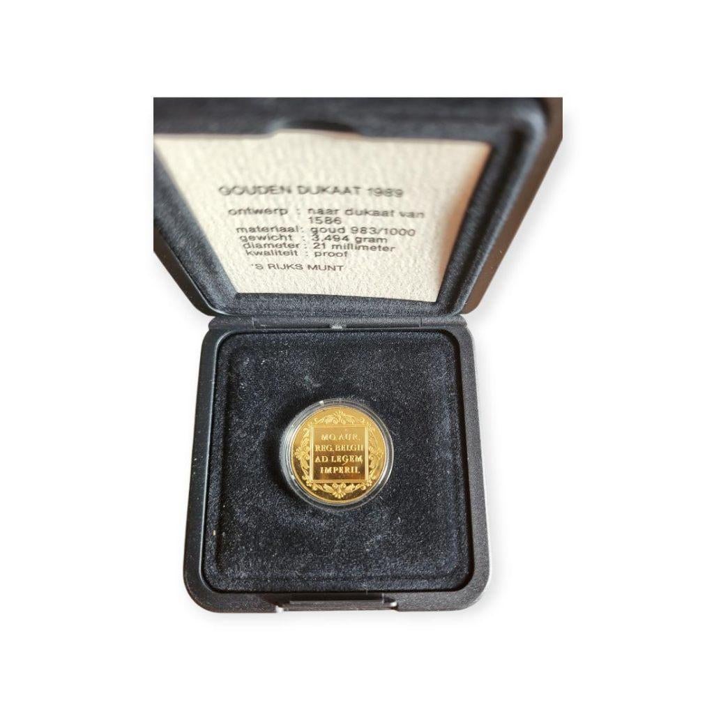 Nederland Gouden Dukaat 1989 in cassette, Ophalen of Verzenden, Goud